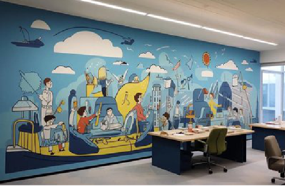 青神办公室墙绘的特点。