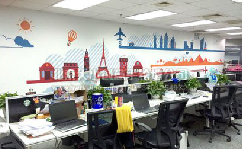 青神教你设计办公室墙绘的方法。