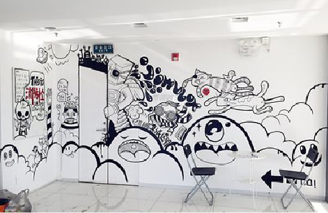 青神手绘墙并非传统涂鸦。